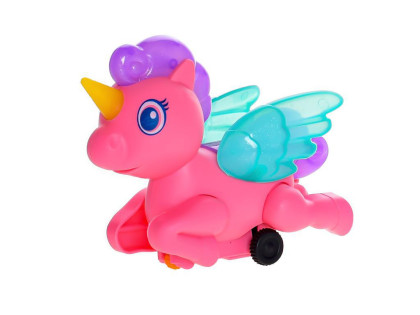 Jednorožec 13 cm jazdiaci na natiahnutie so svetlom