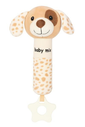 Detská pískacia plyšová hračka Baby Mix pes hnedý