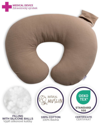 Mušelínový polohovací vankúš MiniRelax 140 cm Babymatex