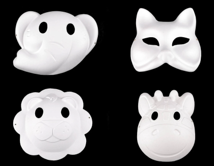 Karnevalová maska - škraboška na domaľovanie zvieratka