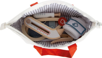 Doktorský set s červeno-bielou lekárskou taškou small foot