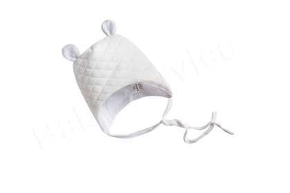 Čiapočka na zaväzovanie thermo biela Baby Service