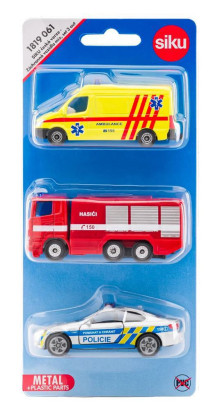 Slovenská verzia - set mix polícia, hasiči, ambulancie Siku