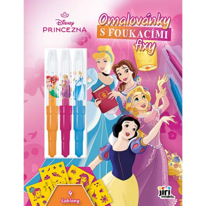 Omaľovánky s fúkacími fixami Disney Princezné
