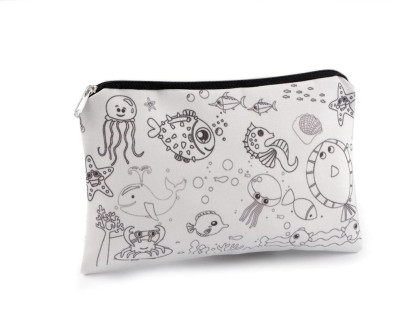 Textilné puzdro so zipsom na domaľovanie 13x22 cm