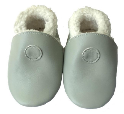 Kožené capáčky Barefoot Zimné Šedé Hopi Hop