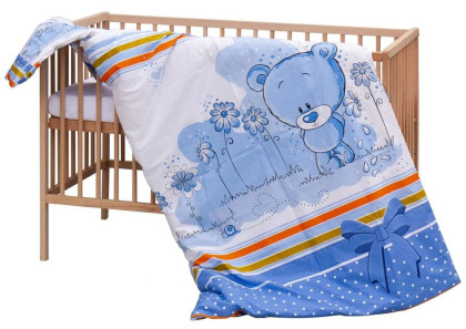 Detská postieľka prírodná s kompletnou výbavou 120 x 60 cm Koty Scarlett