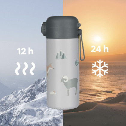 Termoska na tekutiny so slamkou a silikónovým držiakom 350 ml Zopa