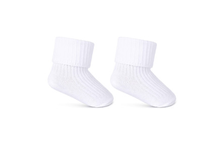 Dojčenské ponožky vyhrňovacie biele Be Snazzy