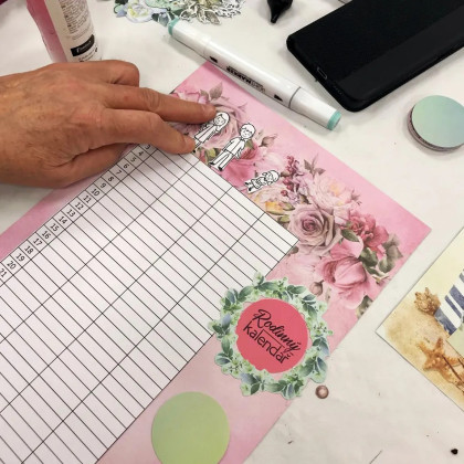 Diárové pečiatky Stampo Bullet Journal 67 ks - Rodinný kalendár Aladine