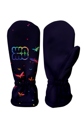 Detské softshellové rukavice Dúhová mačka