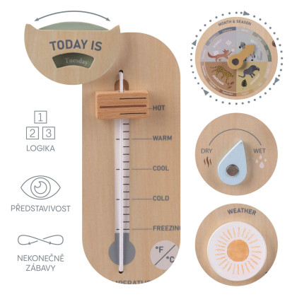 Drevená Montessori doska Počasie