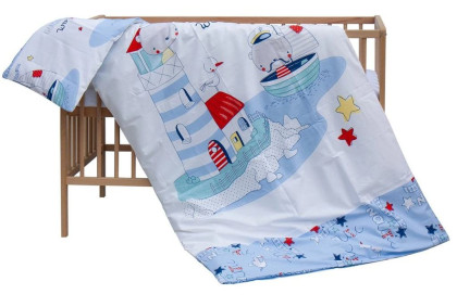 Detská postieľka prírodná s kompletnou výbavou 120 x 60 cm Lumpy Scarlett