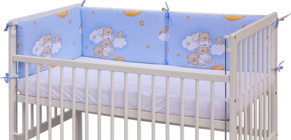 Mantinel do postieľky 4dielny - Mráčik - 180 x 30 cm - modrý Scarlett