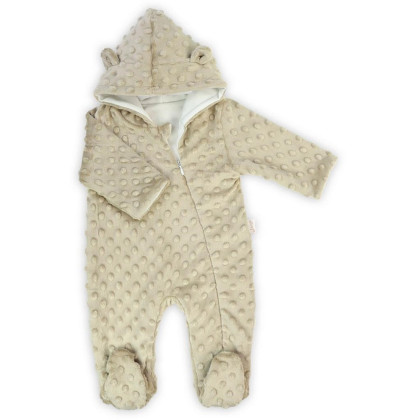 Zimný dojčenský overal z Minky Nicol Bubbles béžový