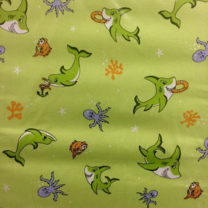 Náhradný poťah na lehátko do vaničky bavlna Peťa ZELENÝ DELFÍN