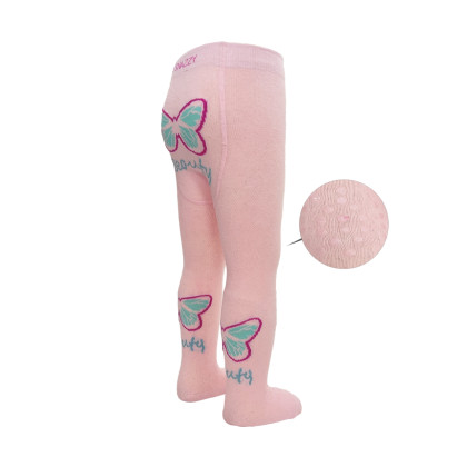 Pančucháče s protišmykom 3x ABS veľ. 80/86 ružové motýlik Be Snazzy