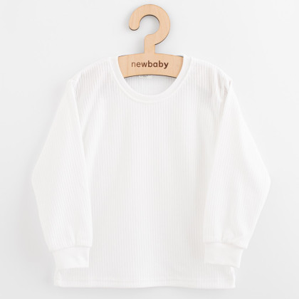 Detské bavlnené tričko s dlhým rukávom New Baby Kindergarten biele