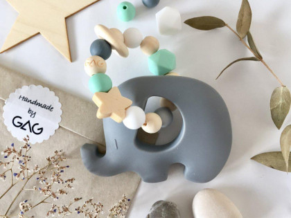 Hryzátko do rúčky silikónové Hryzátko slon