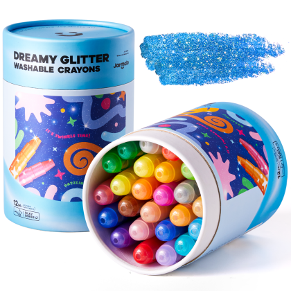 Jemné voskovky Zmývateľné Glitter 24 ks