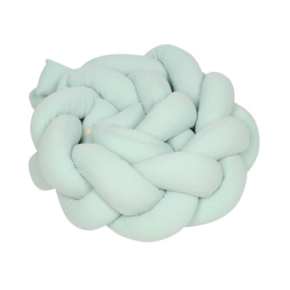 Mušelínový mantinel vrkoč 200 cm Babymatex – chránič do postieľky Mint