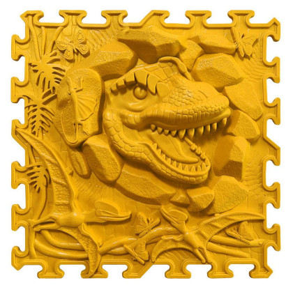Masážna ortopedická podložka T-Rex Dino tvrdá - Žltá
