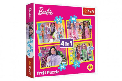 Puzzle 4v1 Šťastný svet Barbie 28,5x20,5 cm