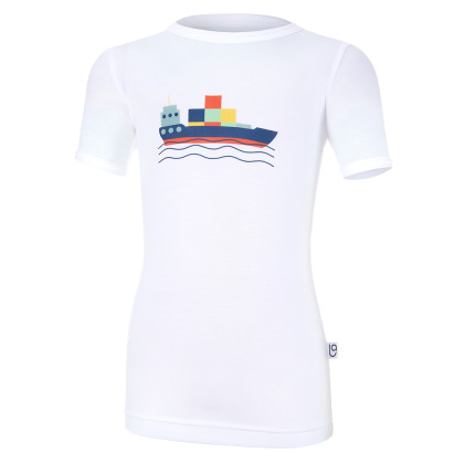 Tričko tenké KR obrázok Outlast® UV 50+ biela/loď