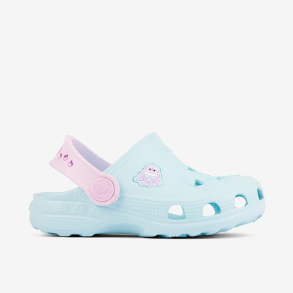 Dievčenské nazúvaky clogsy Little Frog Pastelovo modré Coqui