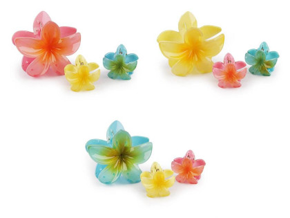 Škripec do vlasov kvet sada 2+1 ks