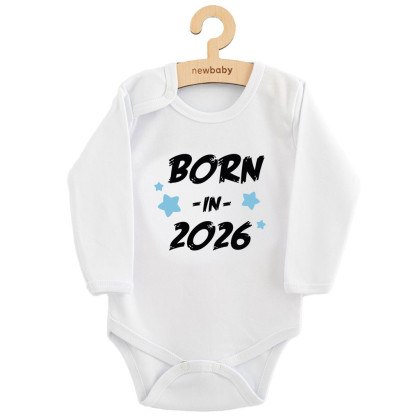 Detské body s potlačou New Baby Born in 2026 blue