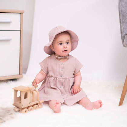Mušelínové šaty Barunka Powder pink Esito