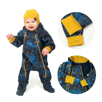 Rastúca softshellová kombinéza s fleecom Galaxia modrá Esito