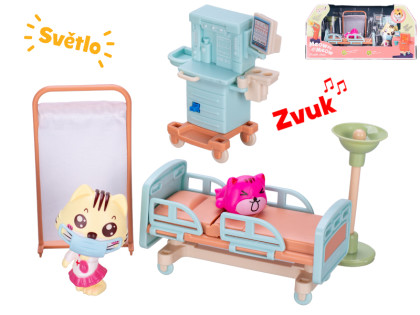 Sada zvieracej ordinácie s doplnkami na batérie so svetlom a zvukom 6 ks