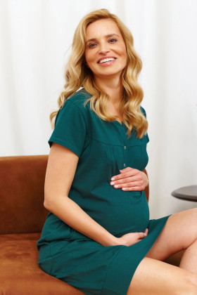 Tehotenská a dojčiaca nočná košeľa tunika Emerald Doctor Nap