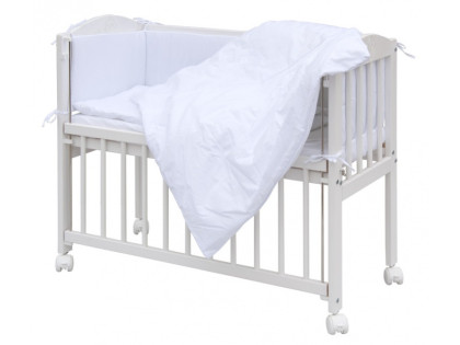 Súprava obliečok do postieľky Scarlett Baby 7dielna - Biela