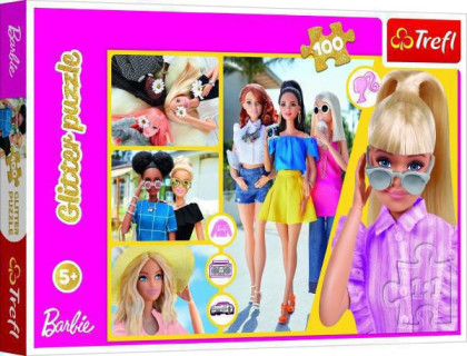 Puzzle Glitter Trblietavá Barbie 48x34 cm 100 dielikov