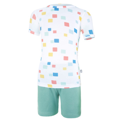 Súprava tenká chlapčenská KR Outlast® Biele kocky / tm. lišajník Little Angel