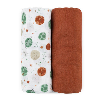 Prikrývka bambusová mušelínová 2 ks 120 x 120 cm Misty Petite&Mars