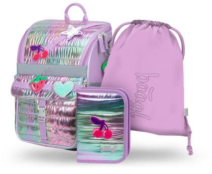 Set 3 Zippy Lavender: aktovka, peračník, sáčok Baagl