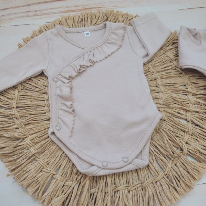 4-dielna béžová bavlnená sada pre bábätko do pôrodnice Baby Nellys