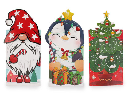 Vianočné / mikulášske darčekové vrecko sada 3 ks mix 2