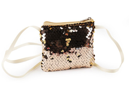 Dievčenská kabelka / puzdro na krk s flitrami 11x10 cm