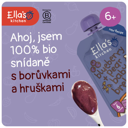 BIO Raňajky čučoriedka a hruška 100 g Ella's Kitchen