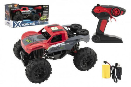 Auto RC terénne 4x4 červené 29 cm na batérie + dobíjací pack