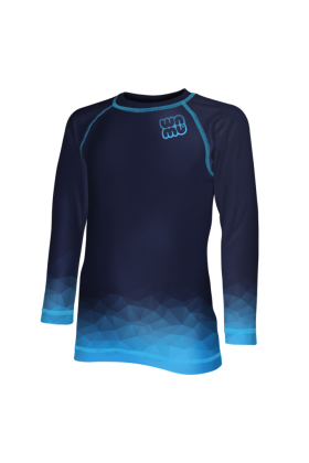 Detské funkčné tričko s dlhým rukávom Mozaika modrá/tmavá Wamu