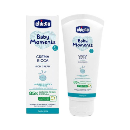 Krém vyživujúci Baby Moments 85% prírodných zložiek 100 ml, 0m+ Chicco