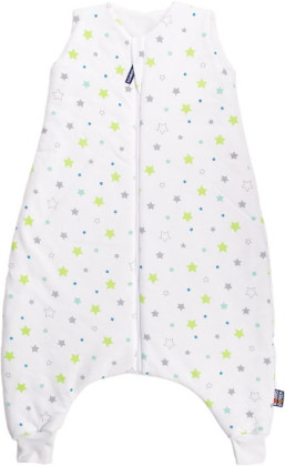 Letný bio spací vak s nožičkami hviezdičky na bielej Kaarsgaren