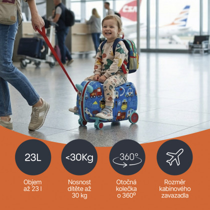 Detský kufrík na kolieskach Pack & Ride Zopa