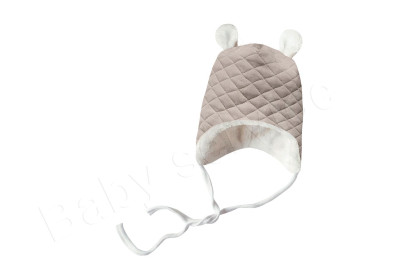 Čiapočka podšitá wellsoft na zaväzovanie thermo béžová Baby Service